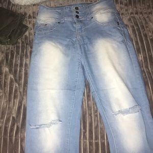 blue YMI ripped jeans